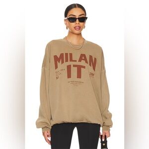 Welcome To Milan Sweatshirt in Camel Gold